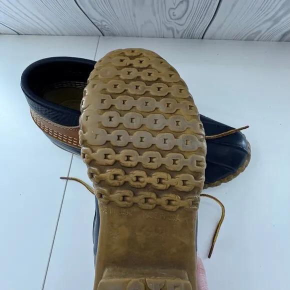 VTG. LL BEAN Women’s Sz 10/Men’s Size 8 Rubber Gum Shoes Made USA Brown Blue