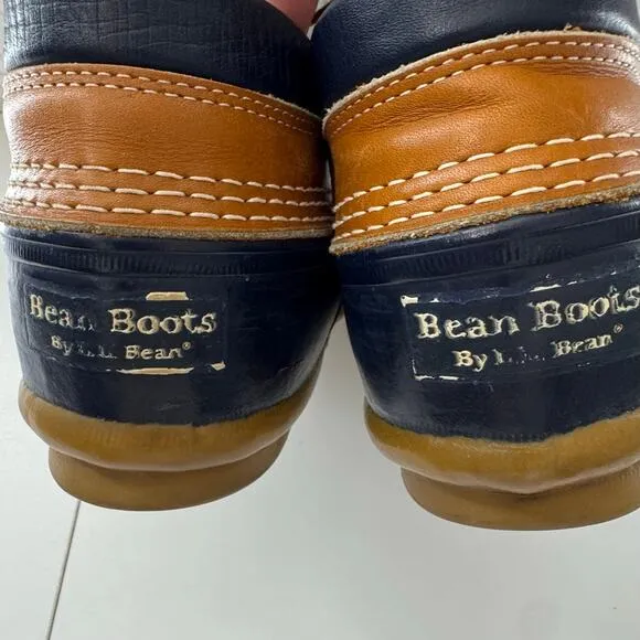 VTG. LL BEAN Women’s Sz 10/Men’s Size 8 Rubber Gum Shoes Made USA Brown Blue