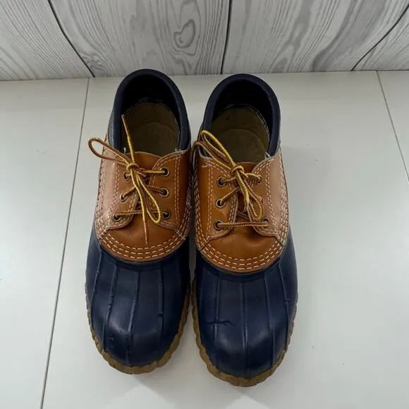 VTG. LL BEAN Women’s Sz 10/Men’s Size 8 Rubber Gum Shoes Made USA Brown Blue