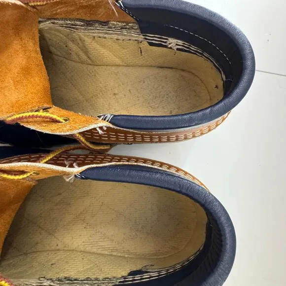 VTG. LL BEAN Women’s Sz 10/Men’s Size 8 Rubber Gum Shoes Made USA Brown Blue