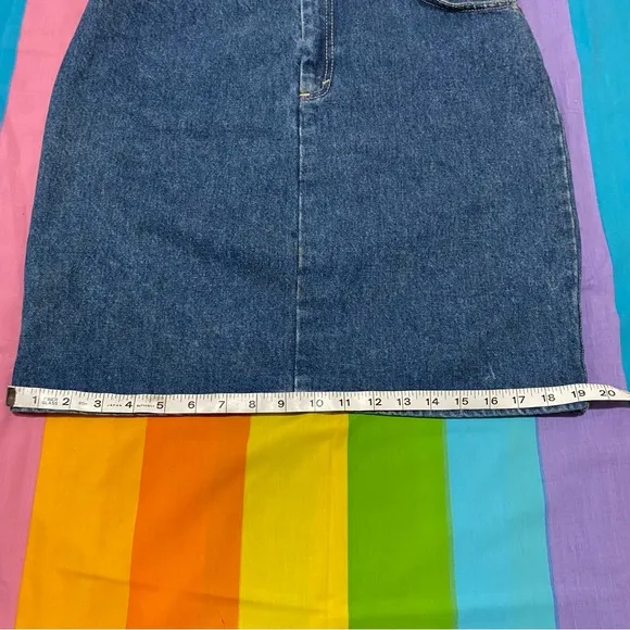 VTG ORANGE Tab Mini Midi Skirt Denim Jean Levi Strauss Levi’s Made in USA 29” w