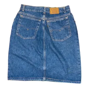 VTG ORANGE Tab Mini Midi Skirt Denim Jean Levi Strauss Levi’s Made in USA 29” w
