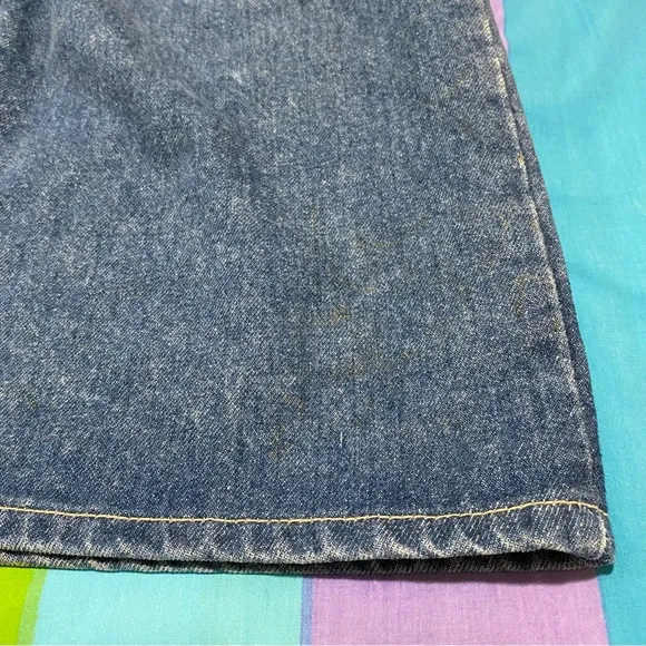 VTG ORANGE Tab Mini Midi Skirt Denim Jean Levi Strauss Levi’s Made in USA 29” w