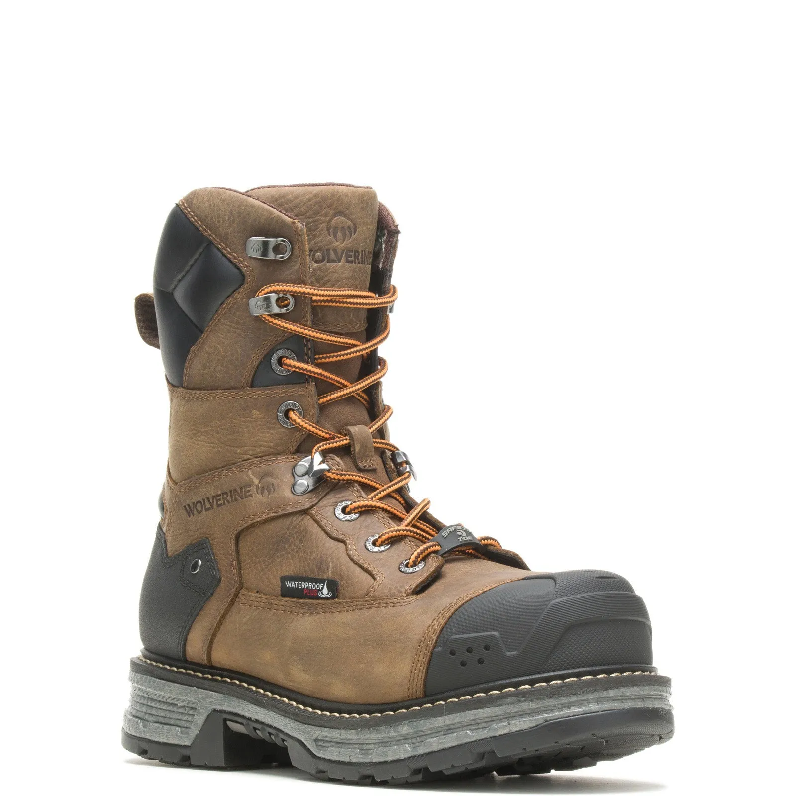 Wolverine Hellcat Ultraspring Heavy Duty CarbonMax 8" Mens Brown Wide Boots