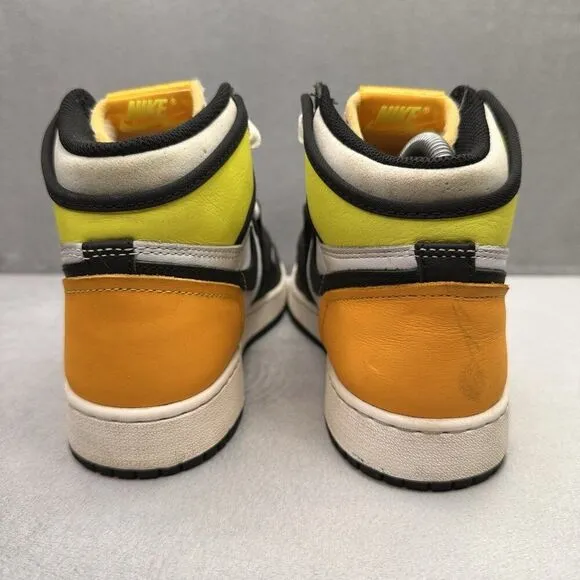Womens 7.5 / 6Y Nike Air Jordan 1 High OG Shoes White Volt Gold Sneakers 2021