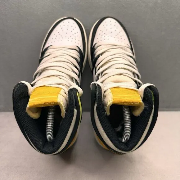 Womens 7.5 / 6Y Nike Air Jordan 1 High OG Shoes White Volt Gold Sneakers 2021