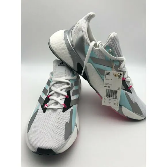 Women's adidas X9000L4 BOOST Running Shoes Crystal White/Silver FW8405 Sz 9.5🛒