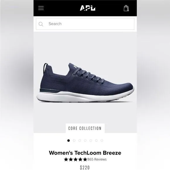 Women’s APL Techloom Breeze Navy Shoes 9.5