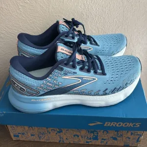 Women’s Brooks Glycerin 20 Running Shoes, Blue, Size 9
