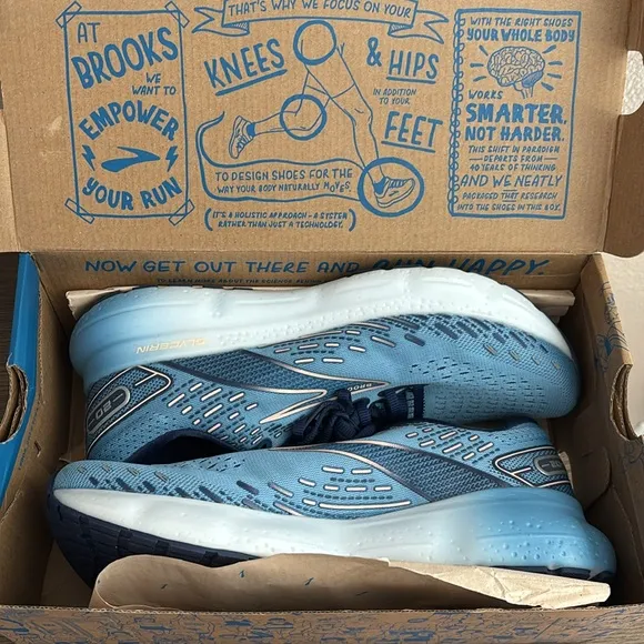 Women’s Brooks Glycerin 20 Running Shoes, Blue, Size 9