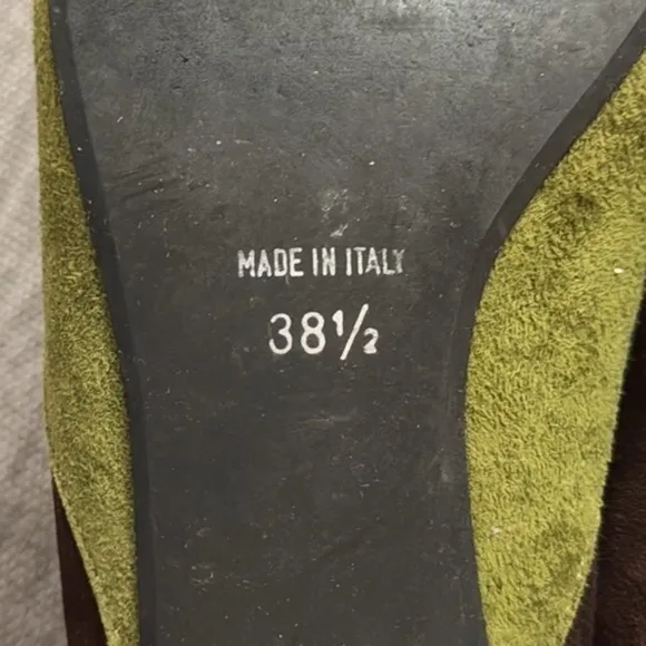 Women’s Diane B Milano Suede Green Brown Shoes Vintage Italy 38.5 Used