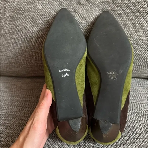 Women’s Diane B Milano Suede Green Brown Shoes Vintage Italy 38.5 Used