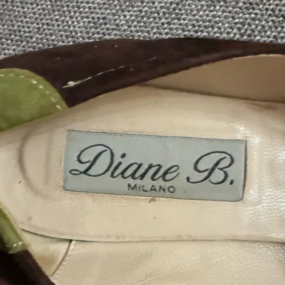 Women’s Diane B Milano Suede Green Brown Shoes Vintage Italy 38.5 Used