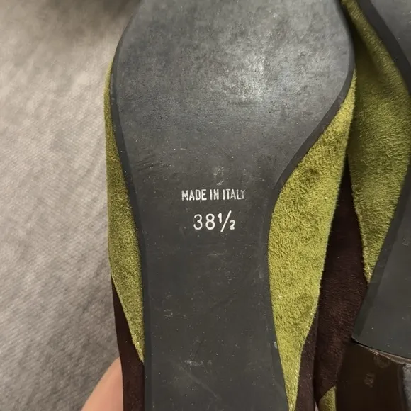 Women’s Diane B Milano Suede Green Brown Shoes Vintage Italy 38.5 Used