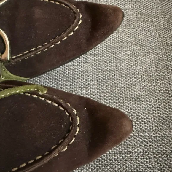Women’s Diane B Milano Suede Green Brown Shoes Vintage Italy 38.5 Used