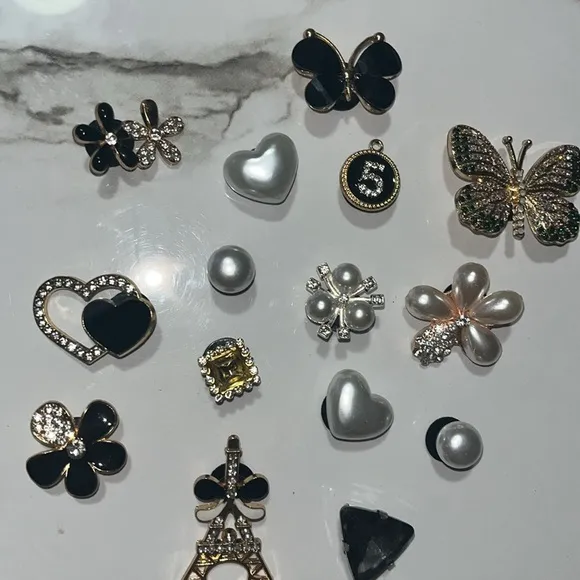 Women’s Fashion Bling Charms For Crocs or Shoes like them, 15 pcs