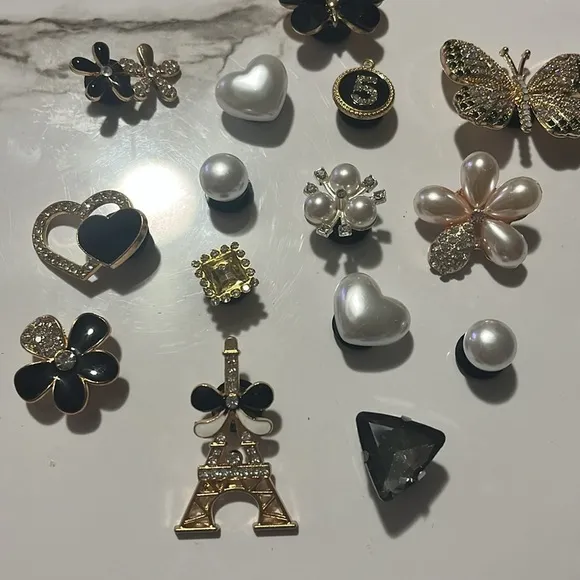 Women’s Fashion Bling Charms For Crocs or Shoes like them, 15 pcs