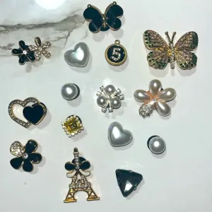 Women’s Fashion Bling Charms For Crocs or Shoes like them, 15 pcs