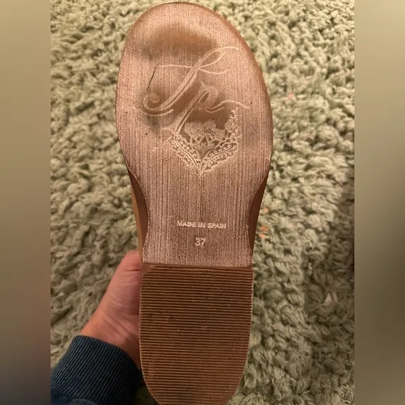 Women’s Free People Tan Leather Mont Blanc Sandals Size 37 US 6.5