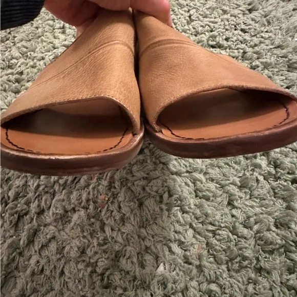 Women’s Free People Tan Leather Mont Blanc Sandals Size 37 US 6.5