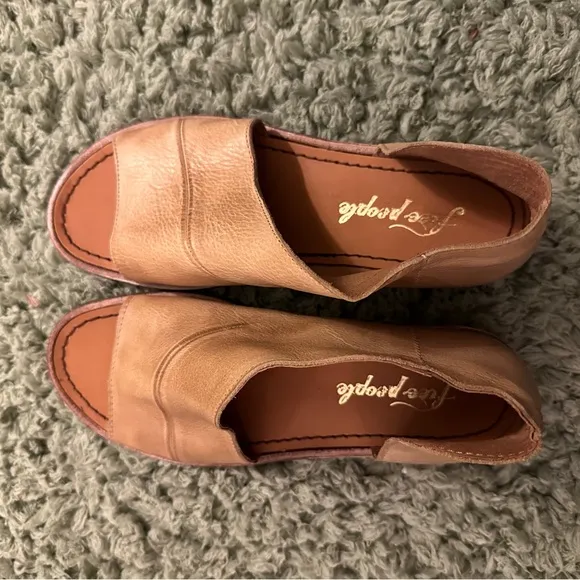 Women’s Free People Tan Leather Mont Blanc Sandals Size 37 US 6.5