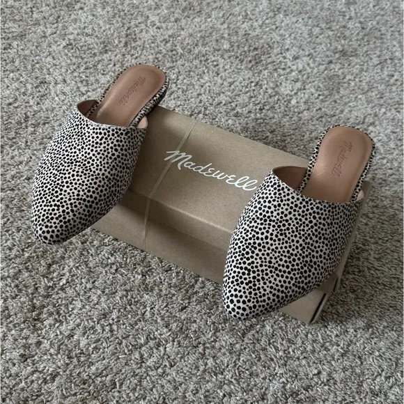 Women’s Madewell Remi Mule in Leopard Calf Hair size 8