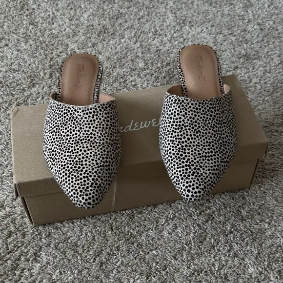 Women’s Madewell Remi Mule in Leopard Calf Hair size 8