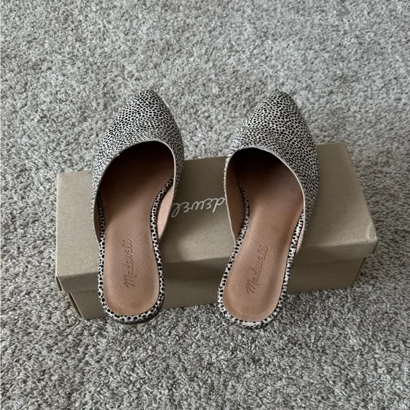 Women’s Madewell Remi Mule in Leopard Calf Hair size 8
