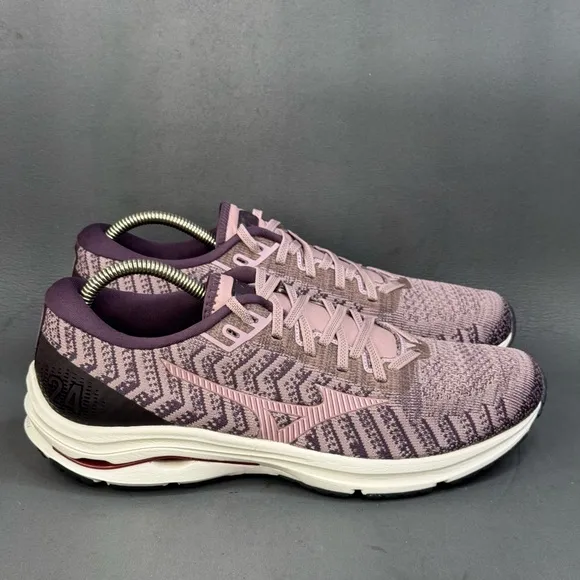 Women’s Mizuno Wave Rider 24 Waveknit 'Purple Pink' athletic shoes size 11.5