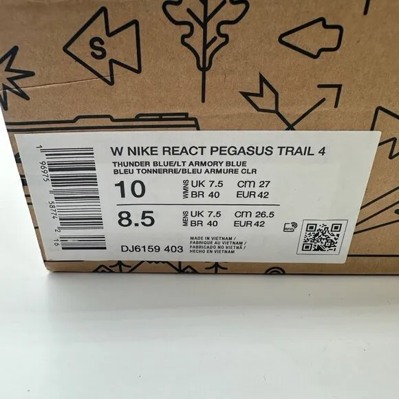 Women's Nike React Pegasus Trail 4 Trail Running Shoes Blue DJ6159-403 NEW Sz 10