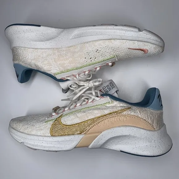 Women’s Nike SuperRep Go 3 Next Nature Sun Club-White Sanded Gold Shoes Size 10