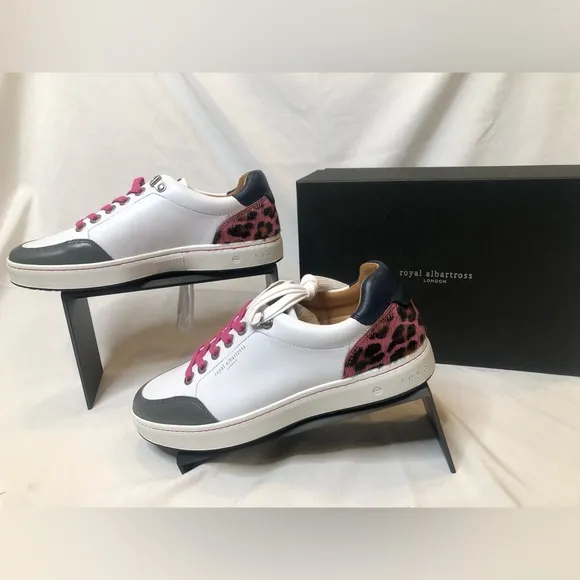 Women’s Royal Albartross London Fieldfox Golf Shoes - Pink Leopard- Size 8
