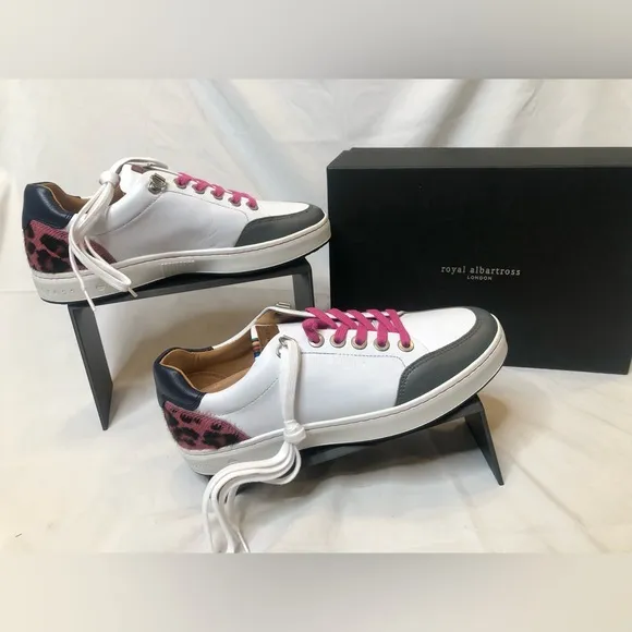 Women’s Royal Albartross London Fieldfox Golf Shoes - Pink Leopard- Size 8