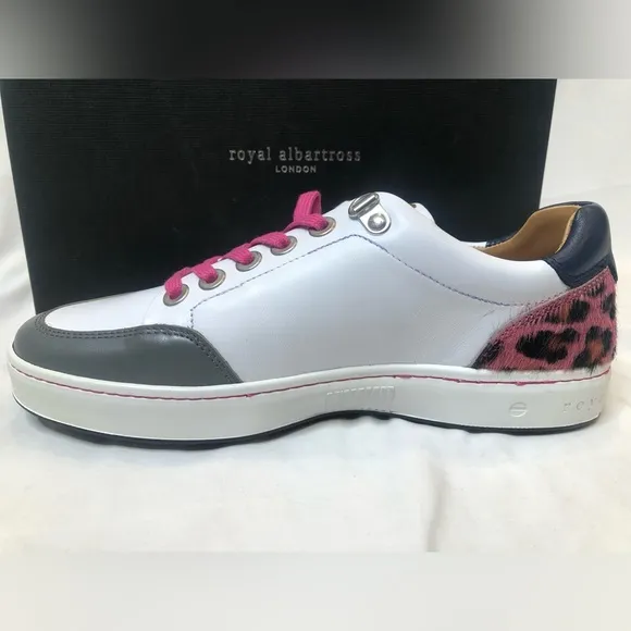 Women’s Royal Albartross London Fieldfox Golf Shoes - Pink Leopard- Size 8
