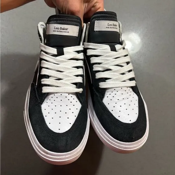 Women’s Nike SB React Leo Baker Skateboarding Shoes Sneakers Size 8 White Y2K