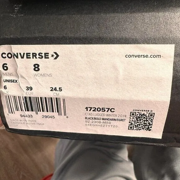 Womens Size 8 Converse CTAS Lugged Winter 2.0 Hi Shoes Black Counter Climate NEW