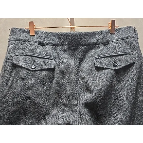Woolrich Wool Pants hunting dark gray Heavy Wool Blend herringbone men's Sz 38