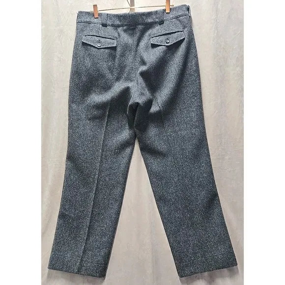 Woolrich Wool Pants hunting dark gray Heavy Wool Blend herringbone men's Sz 38