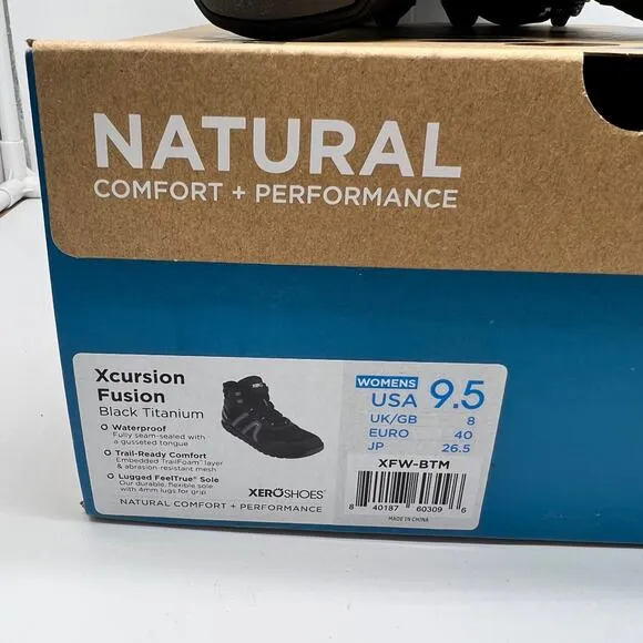 Xero Shoes Xcursion Fusion Women Black Hiking Boots Size 9.5 Trail Sneaker
