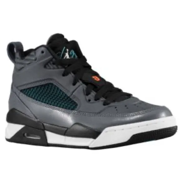 Youth Nike Air Jordan Flight Grey/Black/Teal Sneakers - 6.5Y (Women’s 8)